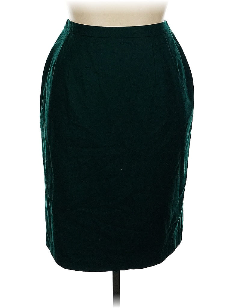 Requirements 100% Polyester Solid Green Formal Skirt Size 14 - photo 1