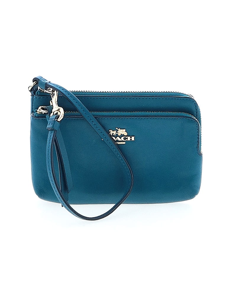 Coach Teal Leather Wristlet One size - photo 1