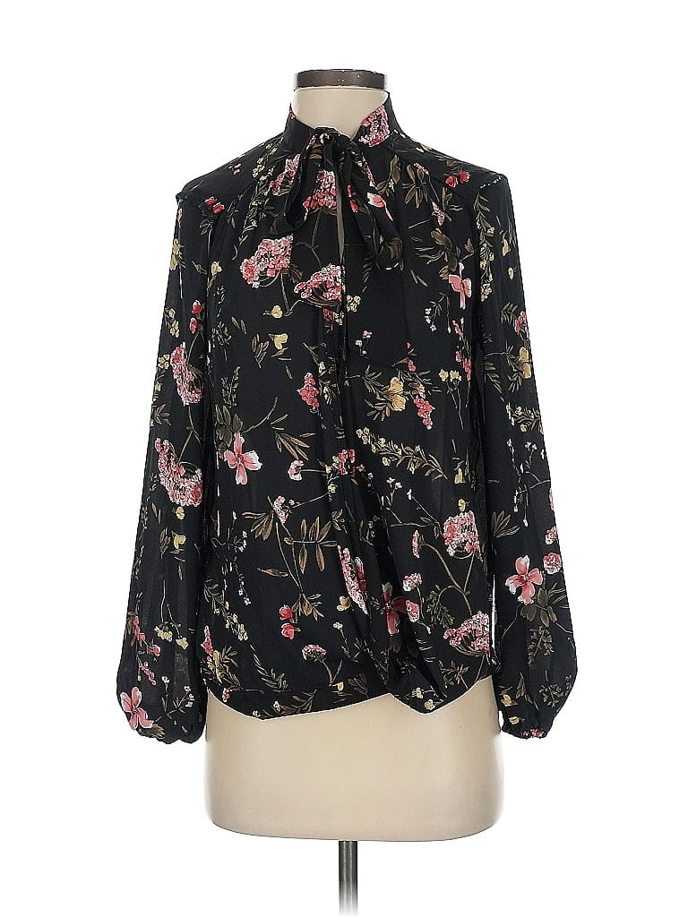 Pleione 100% Polyester Black Long Sleeve Blouse Size S - photo 1
