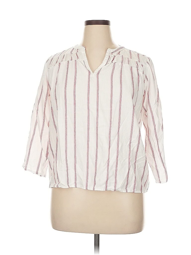 Pre-owned Splendid 3/4 Sleeve Button Down Shirt In White