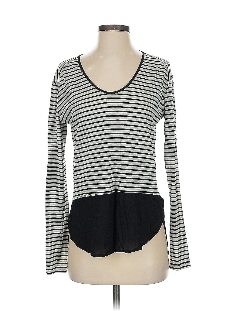 Pre-owned Zara W&b Collection Long Sleeve Top Black Scoop Neck Tops