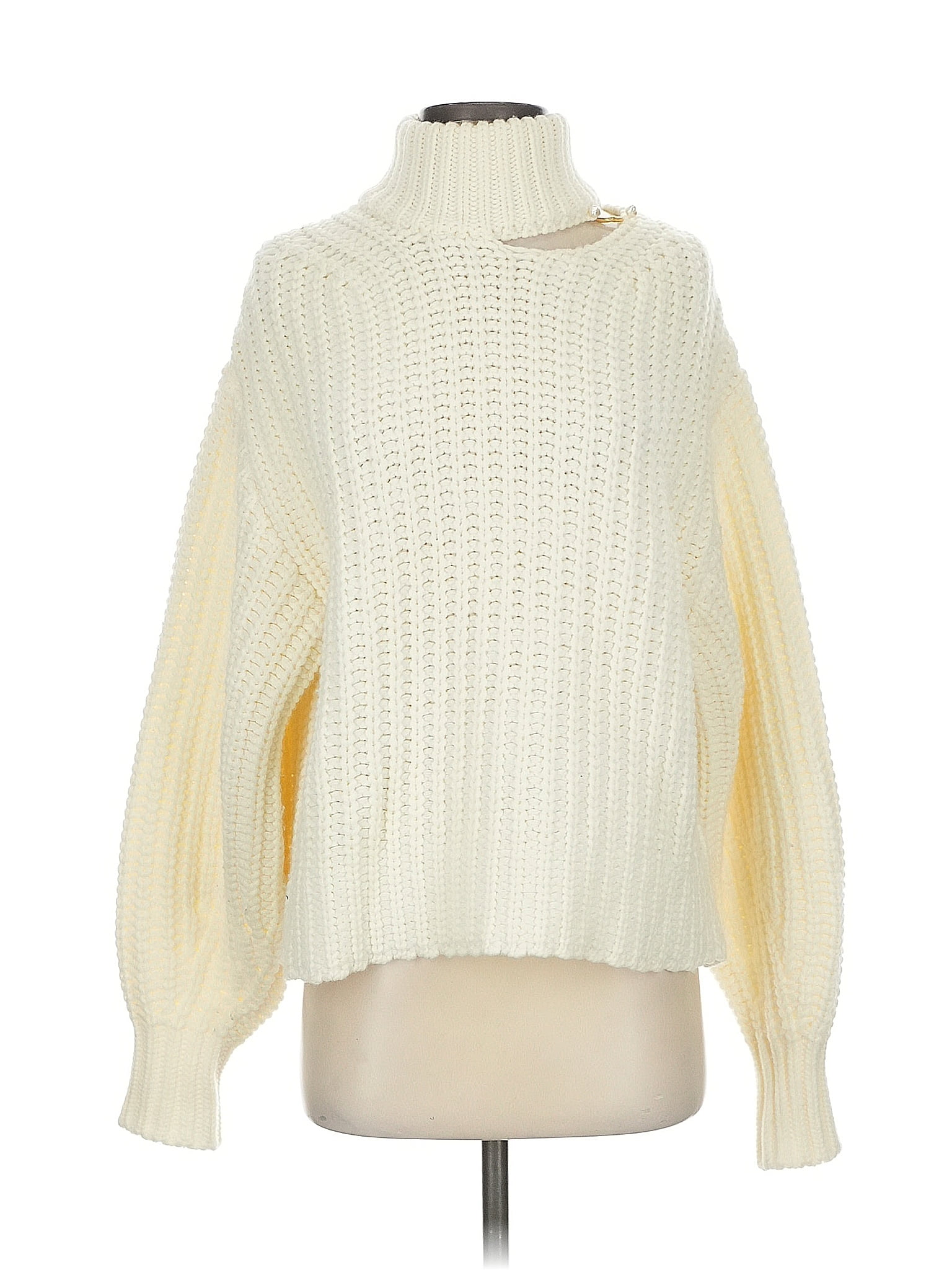 Aje. Ivory Turtleneck Sweater Size S