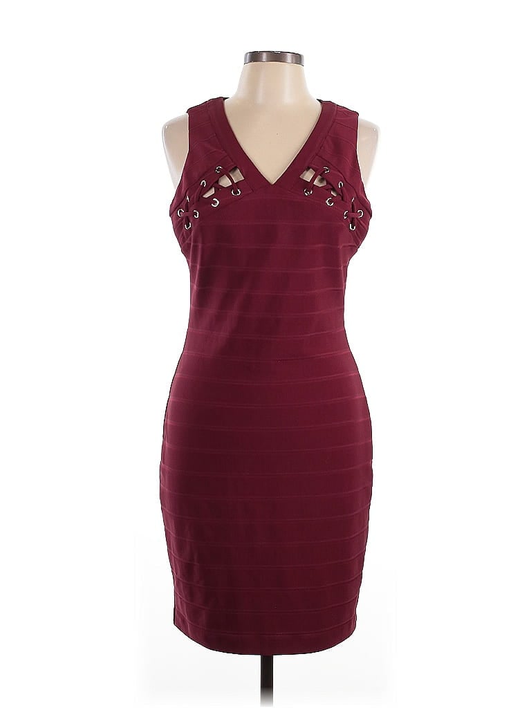 Pre-owned Guess Cocktail Dress In Burgundy