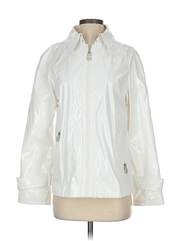 Katherine Barclay 100% Polyurethane White Raincoat Size S - photo 1