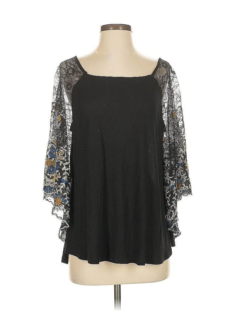 Akemi + Kin 100% Rayon Black 3/4 Sleeve Blouse Size M - photo 1