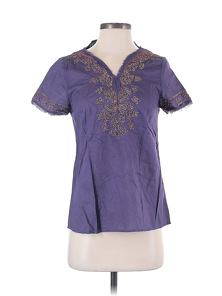 GF Ferre Purple 100% Polyester Short Sleeve Top  Blouse