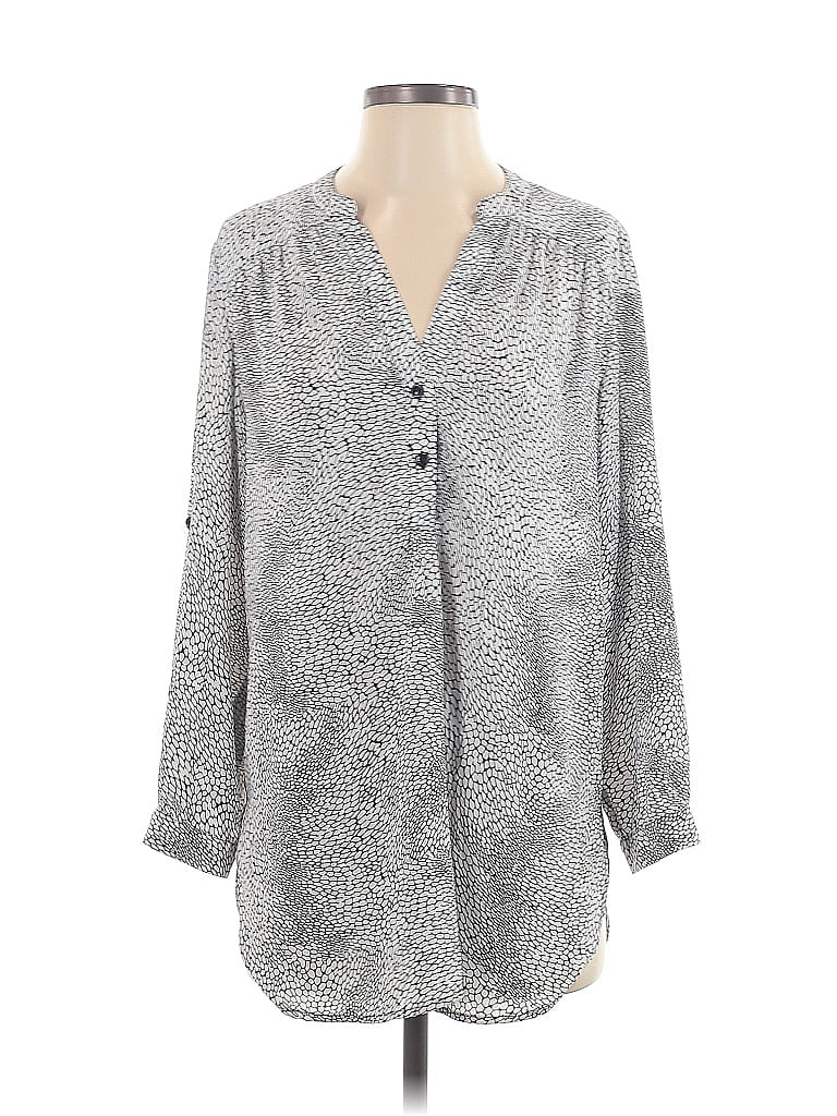 Pre-owned Halogen 3/4 Sleeve Blouse In Gray