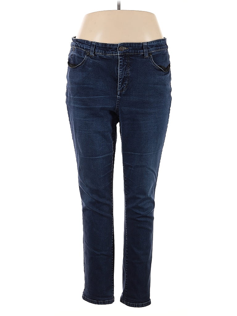 Talbots Outlet Solid Blue Jeans Size 16 - photo 1