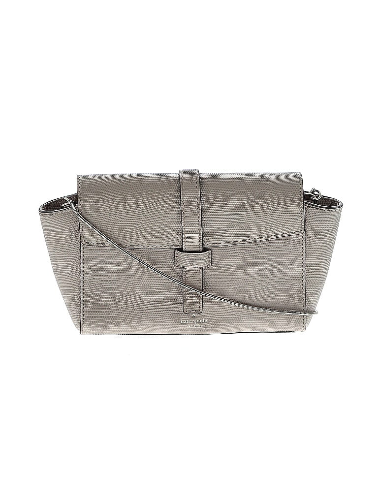 Kate Spade New York 100% Leather Solid Gray Tan Leather Crossbody Bag One size - photo 1