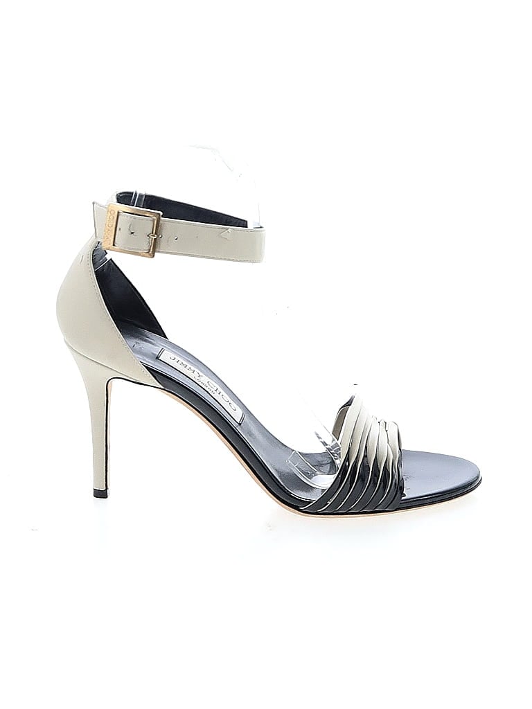 Jimmy Choo 100% Leather Ivory Tan Leather Livvi Heeled Sandals Size EU 39 - photo 1