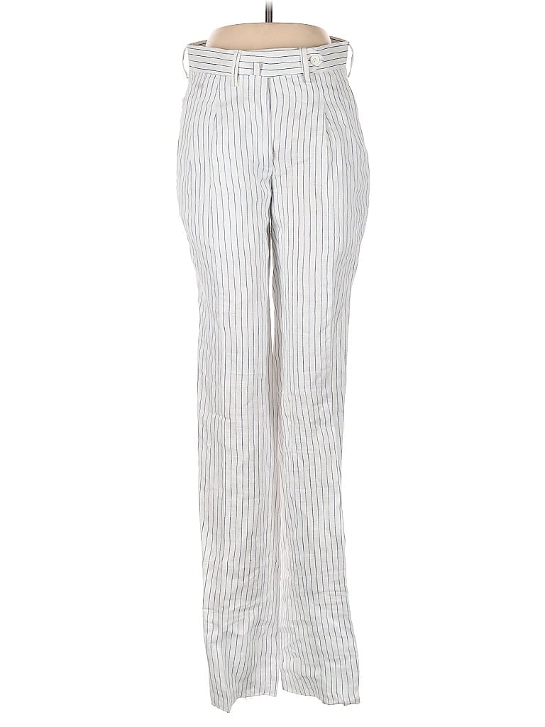 Socapri 100% Cotton Stripes Silver White Casual Pants Size EU (IT) 40 / US 4 - photo 1
