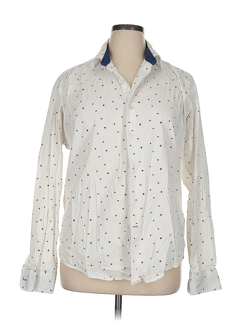 Pre-owned Assorted Brands Long Sleeve Button Down Shirt In White