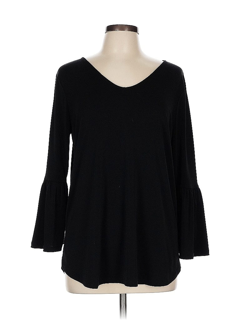 Ann Taylor Factory Black 3/4 Sleeve Top Size L - photo 1