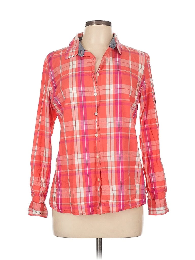 Pre-owned Tommy Hilfiger Long Sleeve Button Down Shirt In Pink