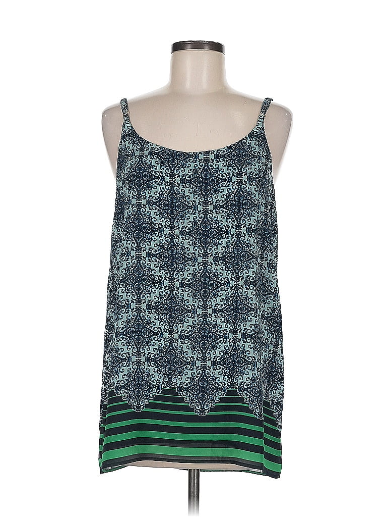 Pre-owned Cabi Sleeveless Top Teal Halter Neckline Tops In Blue