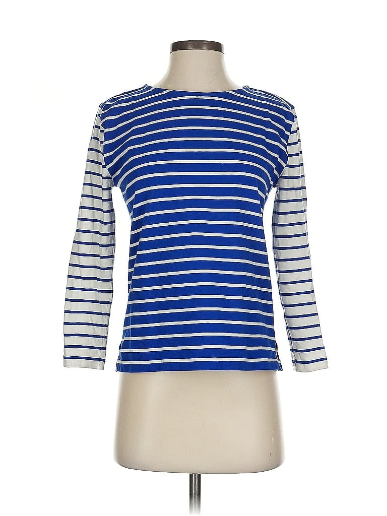 Pre-owned J.crew Factory Store 3/4 Sleeve Top Blue Boatneck Tops