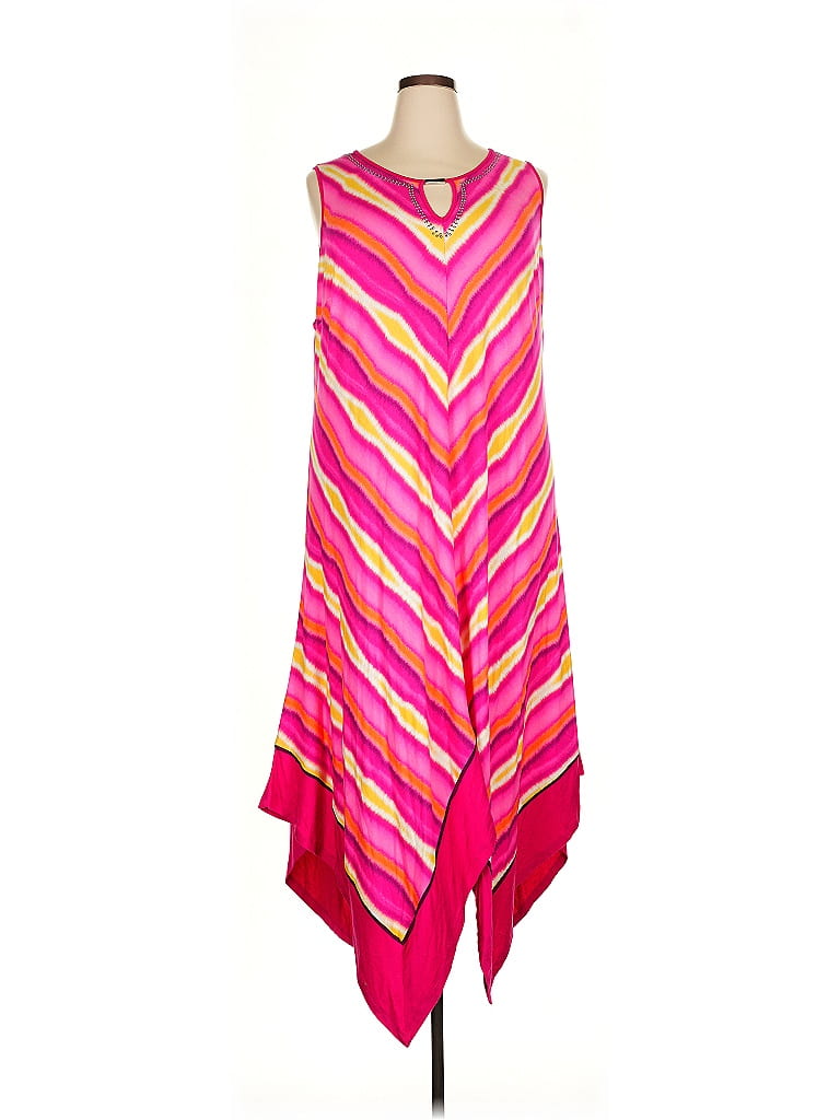 Catherines Stripes Pink Casual Dress Size 26 - photo 1