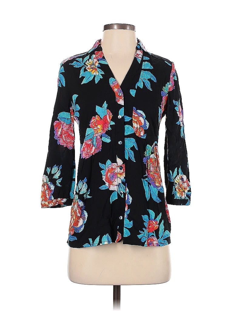 Pre-owned Maeve 3/4 Sleeve Blouse In Black