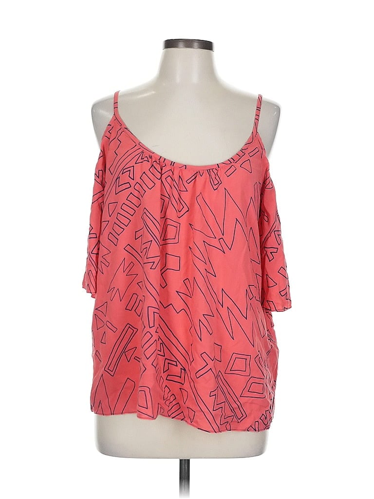 Pre-owned Plenty By Tracy Reese Short Sleeve Blouse In Orange