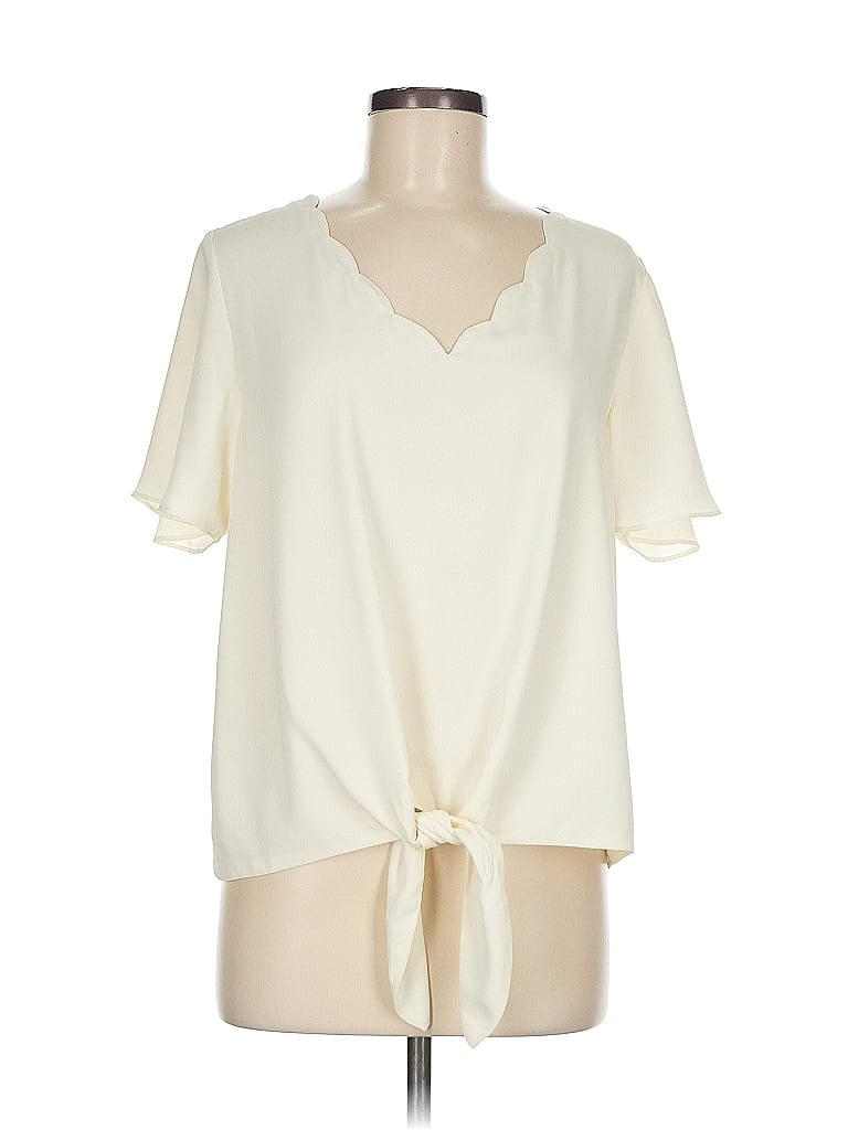 Click to view more detailed imagery on our partner's website Pre-owned Allison Joy Short Sleeve Blouse In White
