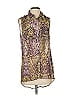 Jennifer Lopez 100% Polyester Brown Sleeveless Blouse Size XS - photo 1