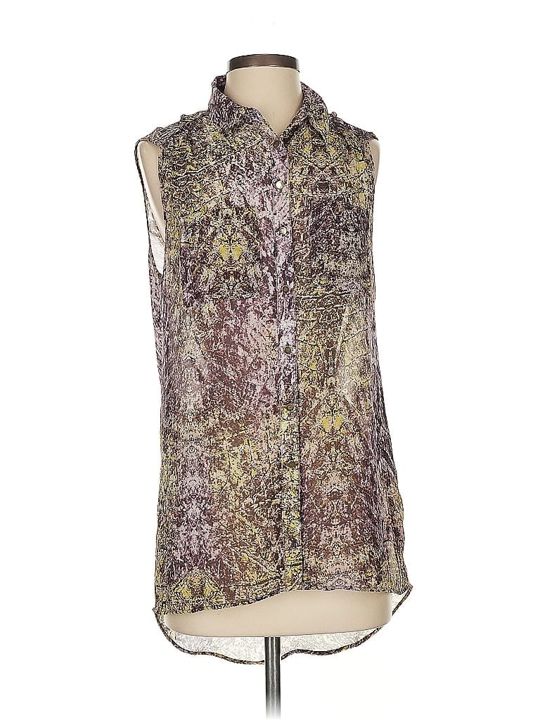 Jennifer Lopez 100% Polyester Brown Sleeveless Blouse Size XS - photo 1