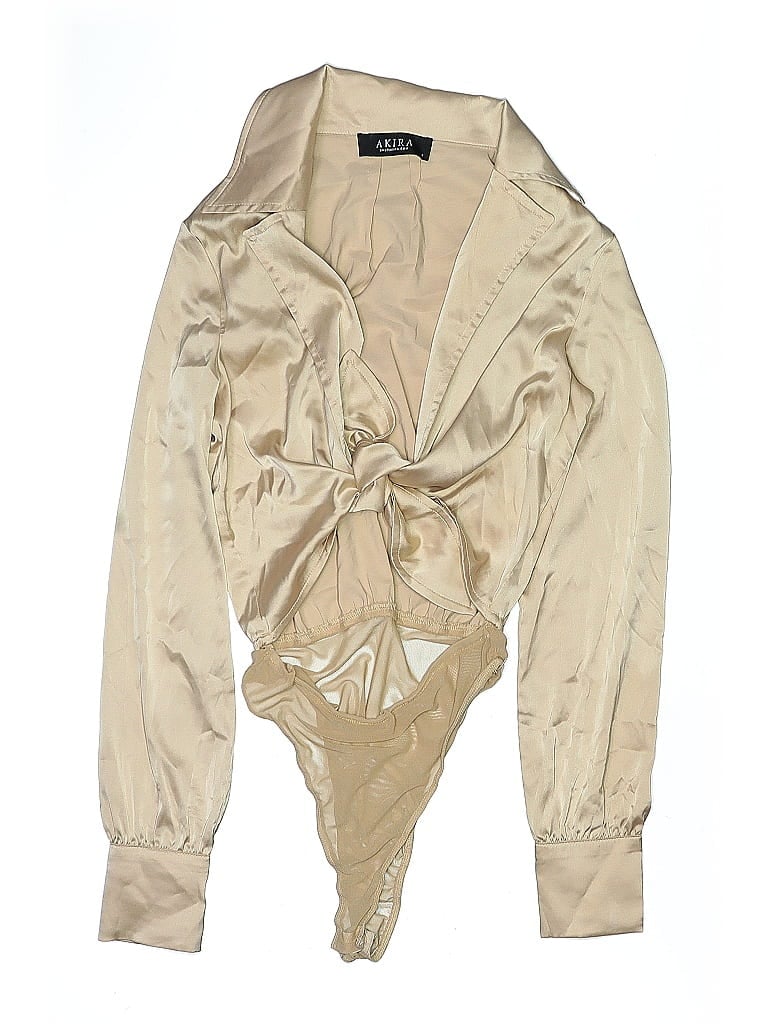 Akira Tan Long Sleeve Blouse Size S - photo 1