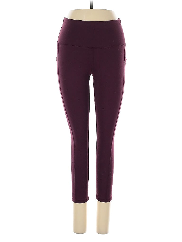 Pre-owned Senita Athletics Active Pants In Burgundy