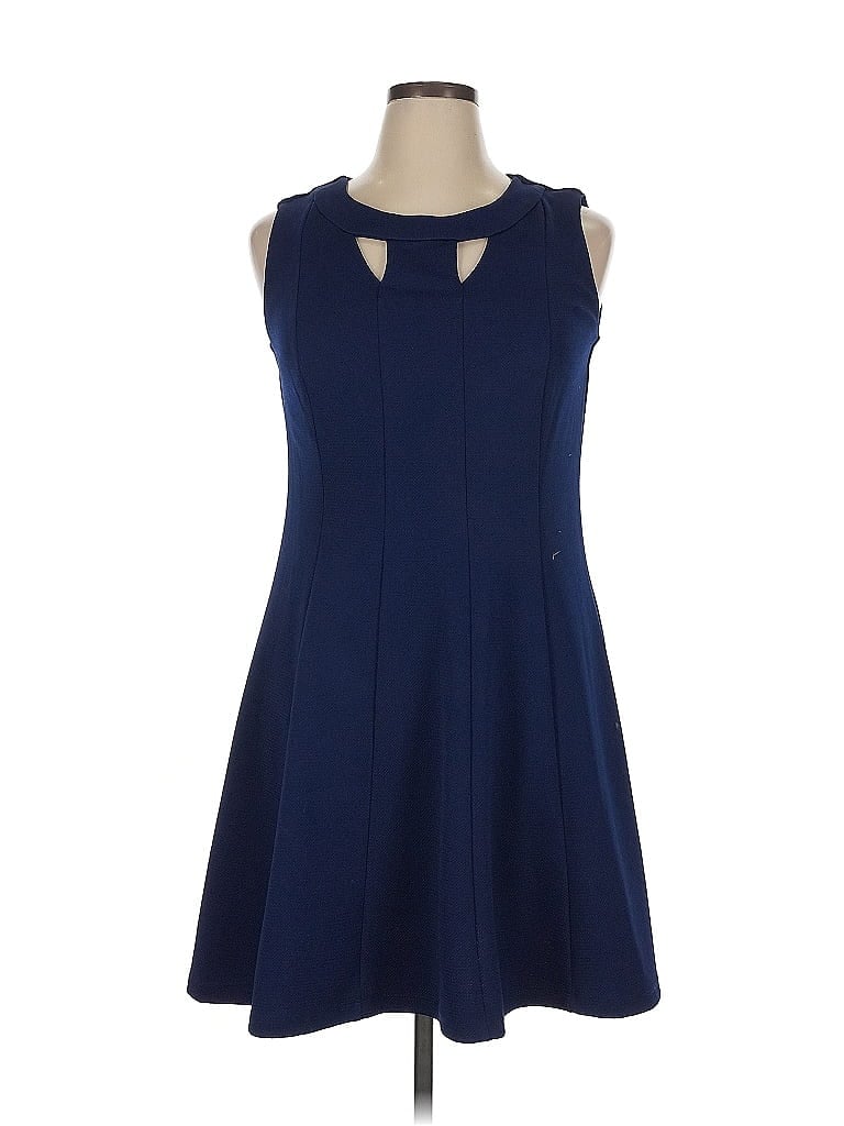 En Focus Studio Solid Blue Casual Dress Size 14 - photo 1