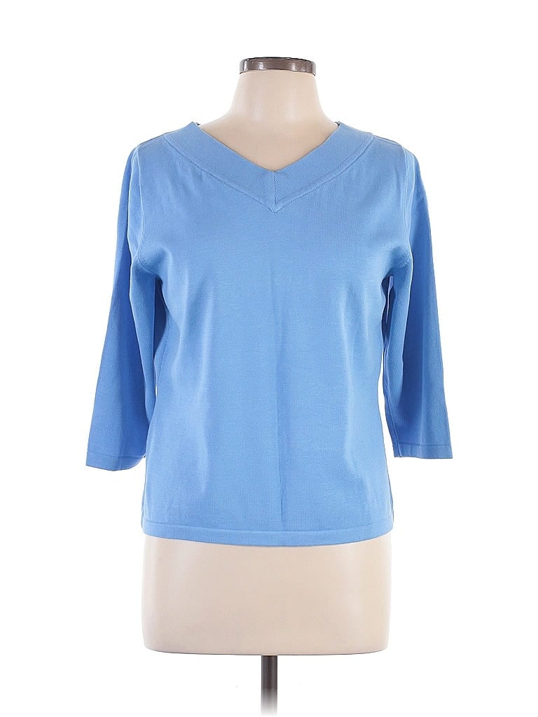 Liz Claiborne 100% Cotton Blue Pullover Sweater Size XL - photo 1