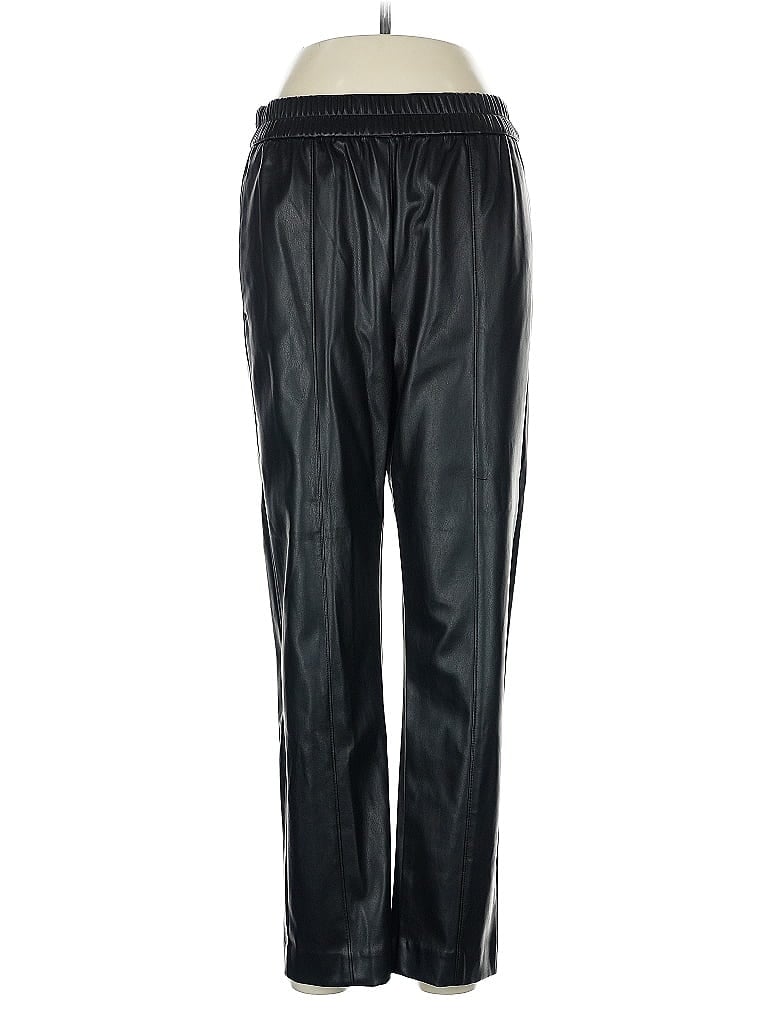 Pre-owned Ann Taylor Faux Leather Pants In Black