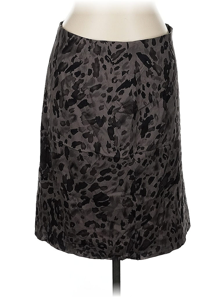 Pre-owned Ann Taylor Silk Skirt In Gray