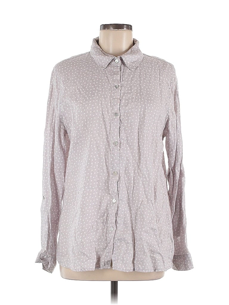 Pre-owned Rachel Zoe Tjx Long Sleeve Button Down Shirt In Gray