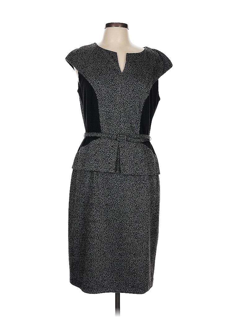 David Meister Tweed Gray Cocktail Dress Size 12 - photo 1