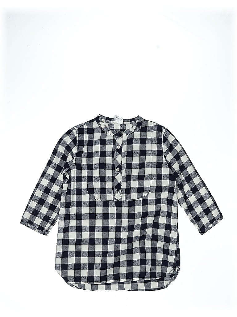 Pre-owned Crewcuts Outlet Kids' 3/4 Sleeve Button Down Shirt In Gray