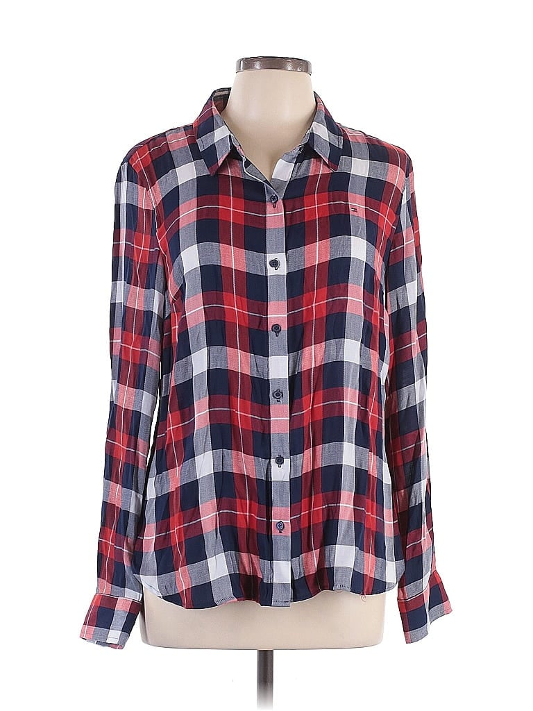 Pre-owned Tommy Hilfiger Long Sleeve Blouse In Red