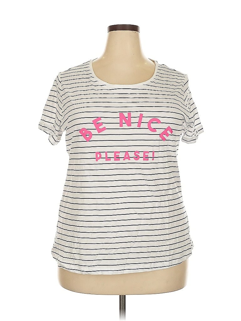 Pre-owned Violeta By Mango Short Sleeve T-shirt In White