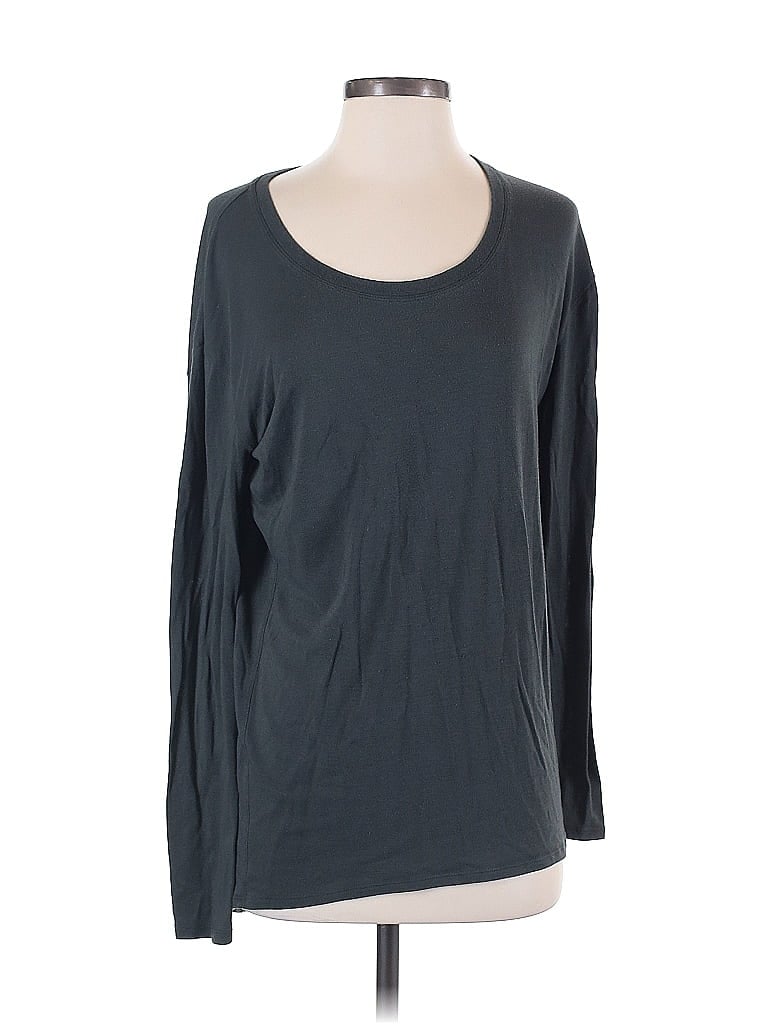 Pre-owned Athleta 3/4 Sleeve T-shirt In Gray