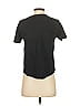 Zara 100% Polyurethane Metallic Silver Black Short Sleeve Top Size S - photo 2