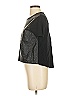 Zara 100% Polyurethane Metallic Silver Black Short Sleeve Top Size S - photo 5