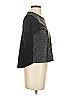 Zara 100% Polyurethane Metallic Silver Black Short Sleeve Top Size S - photo 4