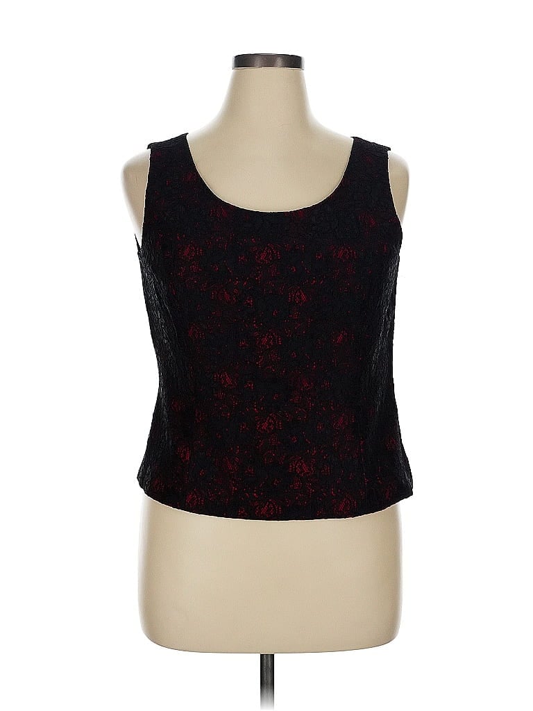 Click to view more detailed imagery on our partner's website Pre-owned Kasper Sleeveless Top Black Scoop Neck Tops
