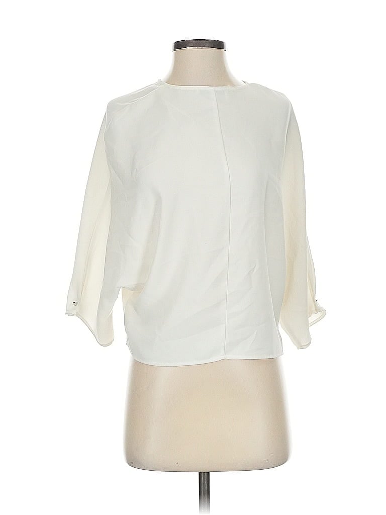 Pre-owned Mng 3/4 Sleeve Blouse In White