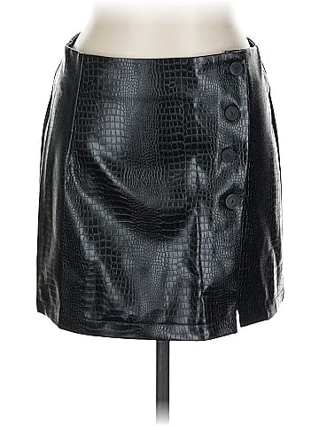 Commense Faux Leather Skirt (view 1)