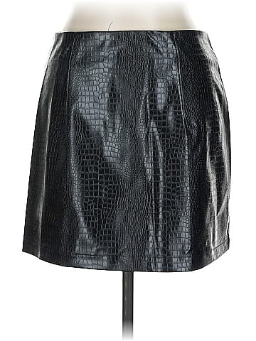 Commense Faux Leather Skirt (view 2)