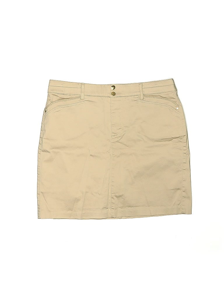 Charter Club Solid Tan Casual Skirt Size 12 - photo 1