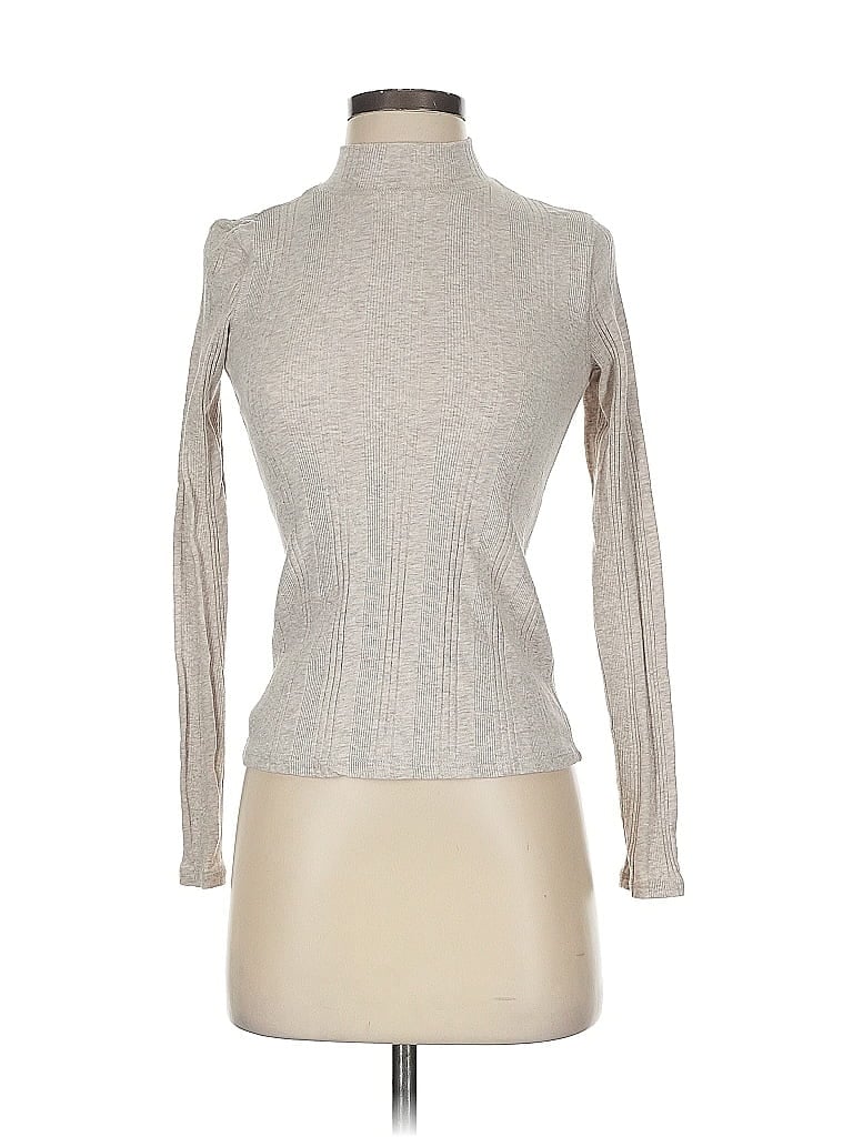 Pre-owned Mng Long Sleeve Top Gray Turtleneck Tops