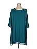 Everly 100% Polyester Solid Teal Casual Dress Size XL - photo 1