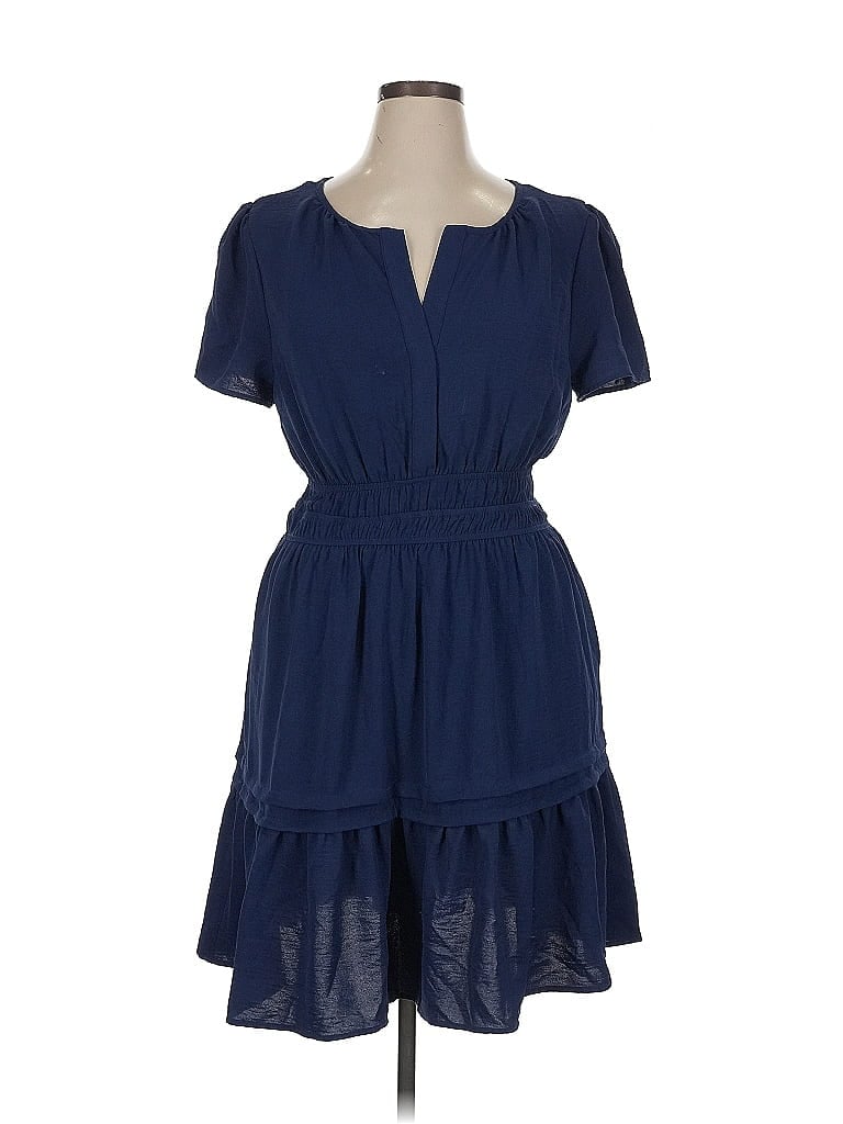 Rachel Zoe TJX 100% Polyester Solid Blue Casual Dress Size XL - photo 1