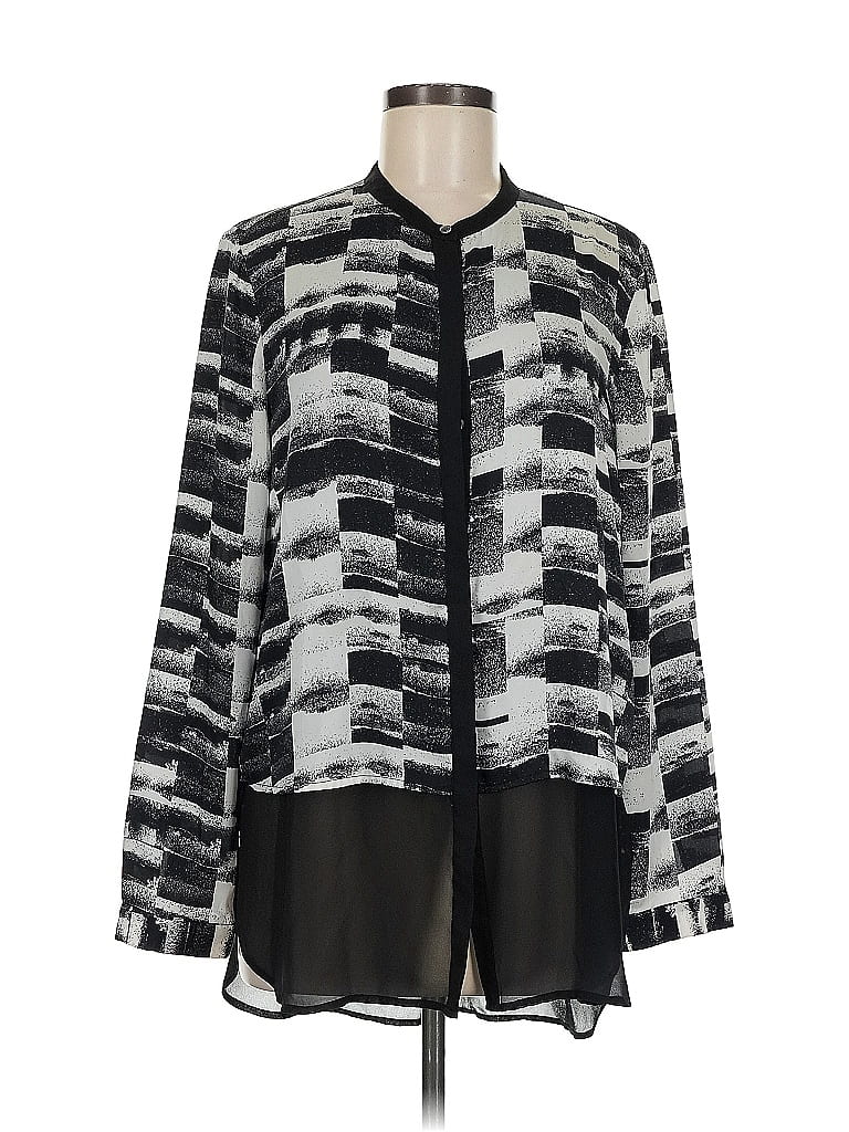 Pre-owned Dknyc Long Sleeve Blouse In Black